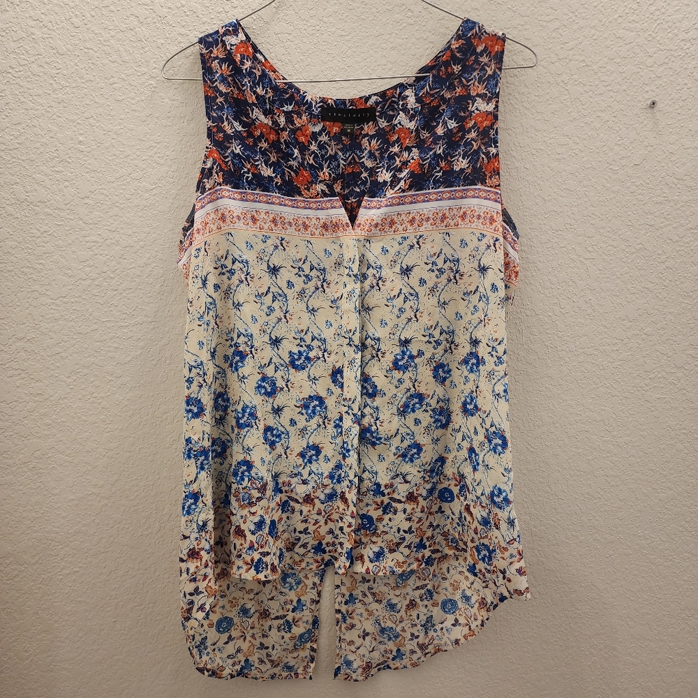Sanctuary Button Up Boho Tank Top Women's Medium